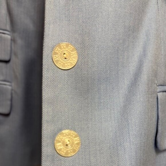 Vintage Escada by Margaretha Ley Cashmere Blazer Light Blue Herringbone - Picture 3 of 5